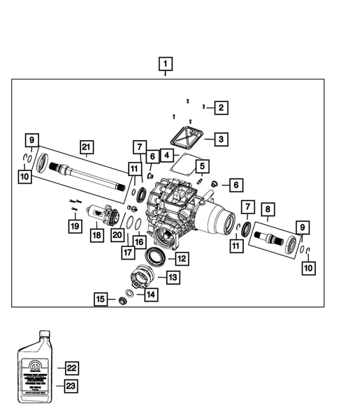 Rear Axle; Housing, Differential and Vent for 2015 Jeep Cherokee #1