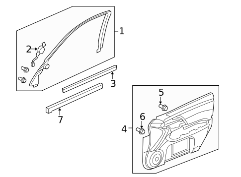 Interior Trim - Front Door for 2009 Acura RL #1