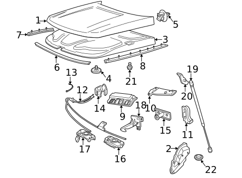 Hood & Components for 1999 Land Rover Range Rover #0
