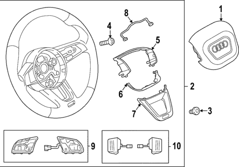 Steering Wheel & Trim for 2025 Audi S5 Sportback #0