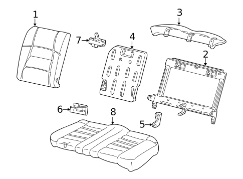 Rear Seat Components for 2004 Ford Mustang #0
