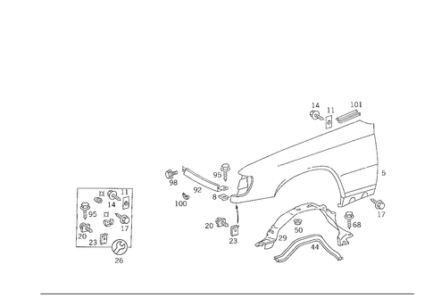 Front Fender for 1990 Mercedes-Benz 300CE #2