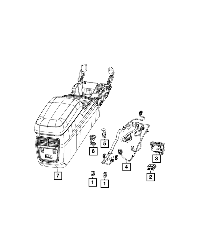 68305568AC - Electrical: Console Wiring for Mopar Image