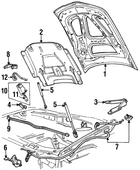 Hood & Components for 1997 Lincoln Continental #0