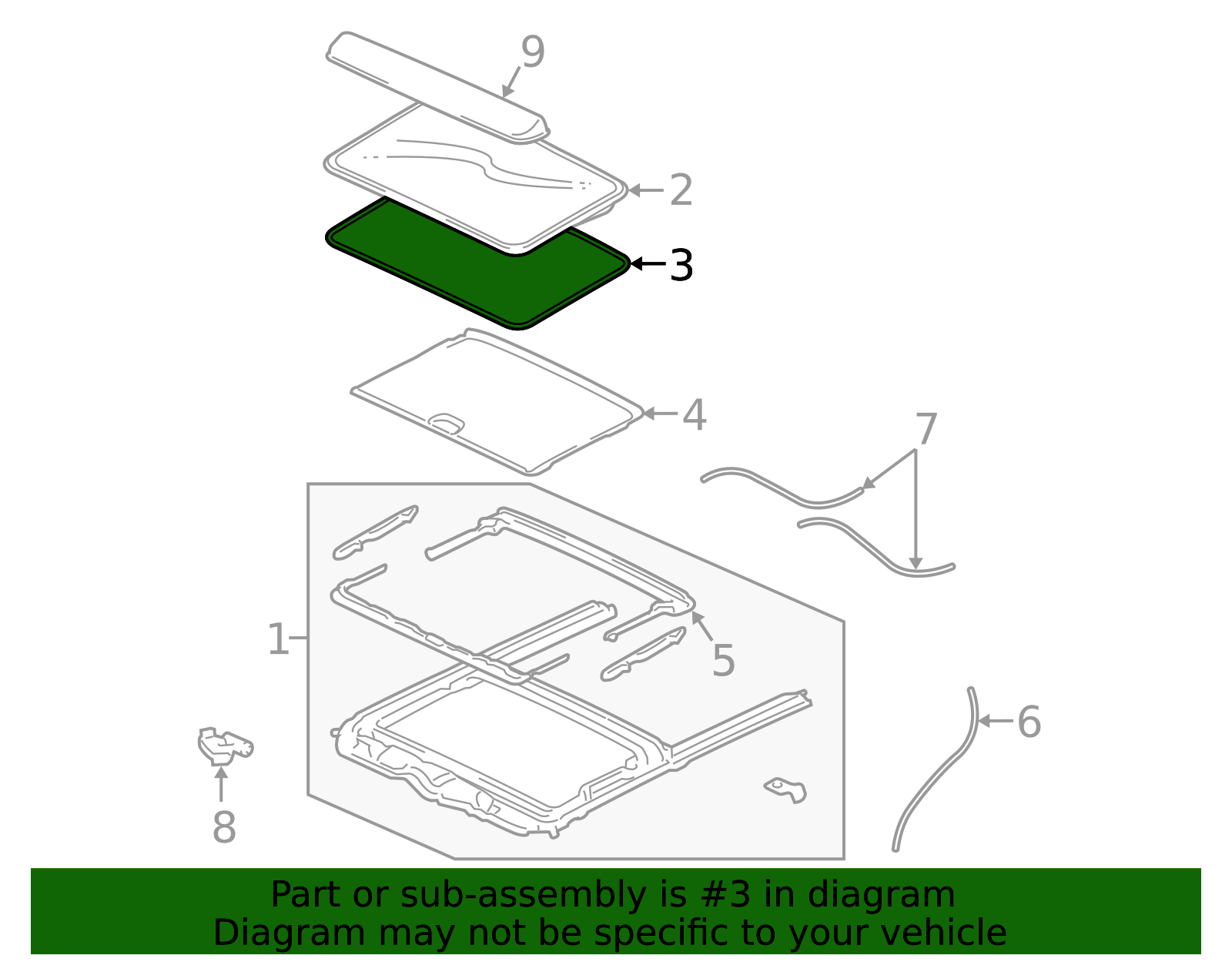 DA8Z-7451884-A - Sunroof Glass Seal - 2005-2019 Ford | Eastgate