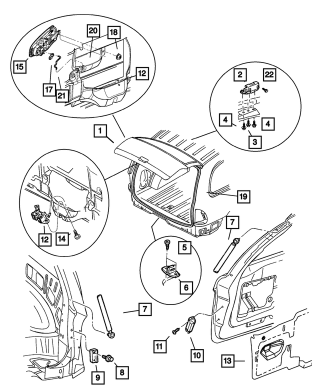 4589059AD - Body Sheet Metal Except Doors: Liftgate Hinge for Mopar Image