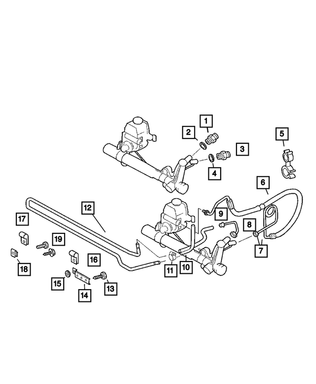 5104540AA - : Return Line To Steering Fitting for Mopar Image