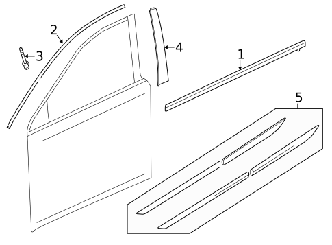 Exterior Trim - Front Door for 2016 Acura RLX #0