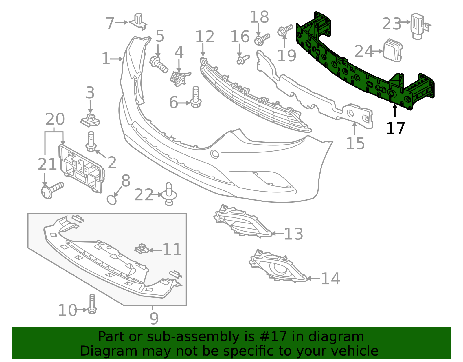 GHP9-50-070A - Impact Bar 2014-2017 Mazda 6 | Mazda-Parts