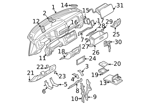 Instrument Panel for 2002 Mitsubishi Montero Sport #0