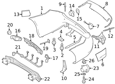 Bumper & Components - Rear for 2014 Mercedes-Benz SLK55 AMG #5