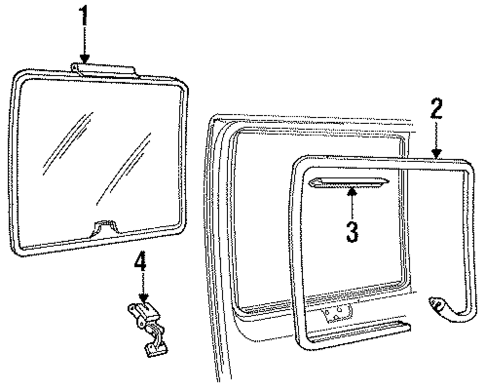 Glass - Side Panel for 1991 Ford E-350 Econoline #0