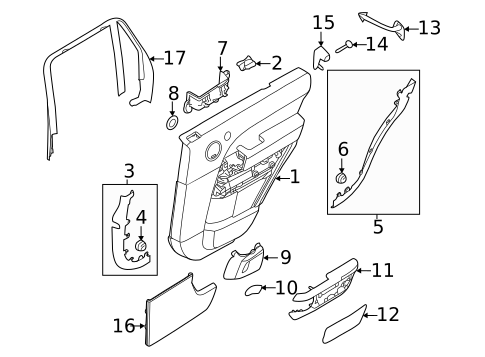 Interior Trim - Rear Door for 2019 Land Rover Range Rover #0