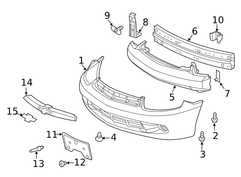 Exterior Trim - Front Bumper for 2004 Chevrolet Cavalier #0
