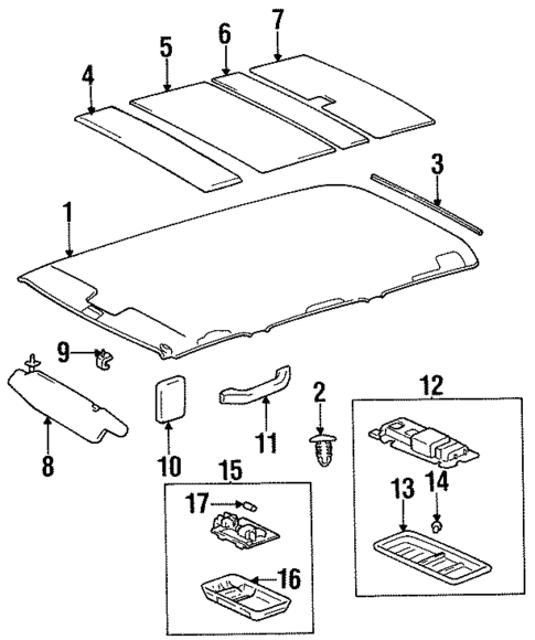 Interior Trim - Roof for 1996 Lexus LX450 #1