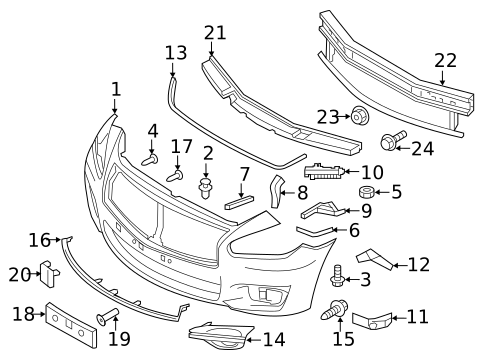 Bumper & Components - Front for 2019 INFINITI Q70L #0