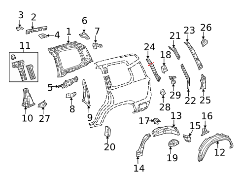 Inner Structure for 2014 Toyota Land Cruiser #1