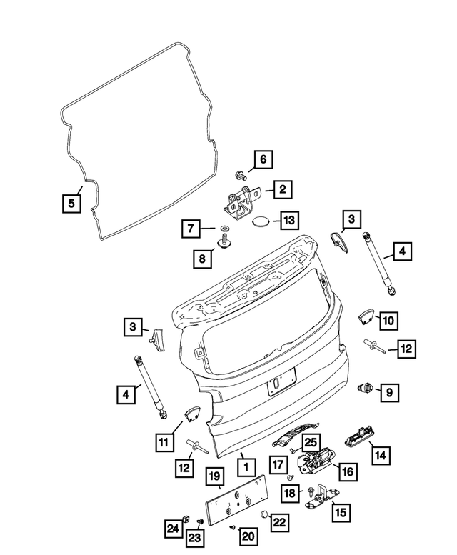 68279716AA - Doors, Door Mirrors and Related Parts: Liftgate Hinge for Mopar Image
