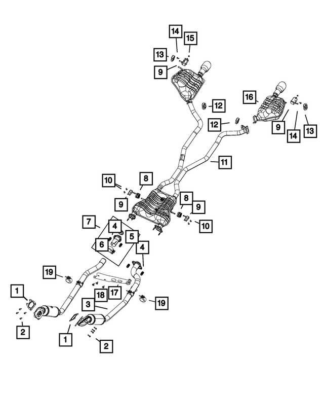 68410804AB - Exhaust: Exhaust Pipe And Converter, Right for Mopar Image