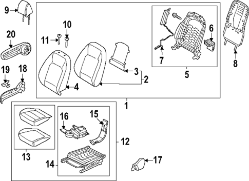 Passenger Seat Components for 2024 Hyundai Kona #0