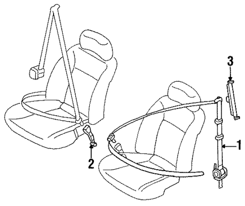 Front Seat Belts for 1995 INFINITI G20 #0