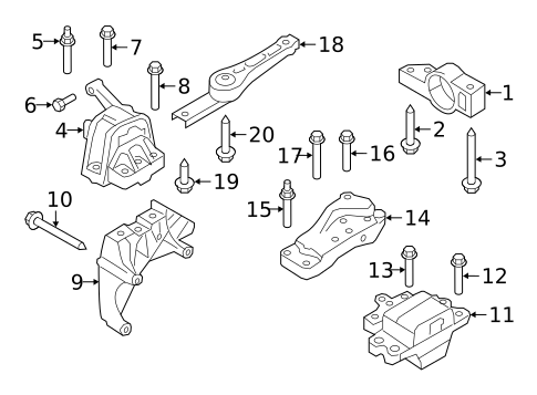 Engine & Trans Mounting for 2017 Audi Q3 #0