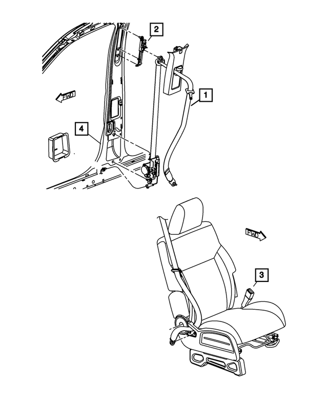 5KJ601J8AD - : Front Outer Seat Belt, Right for Mopar Image