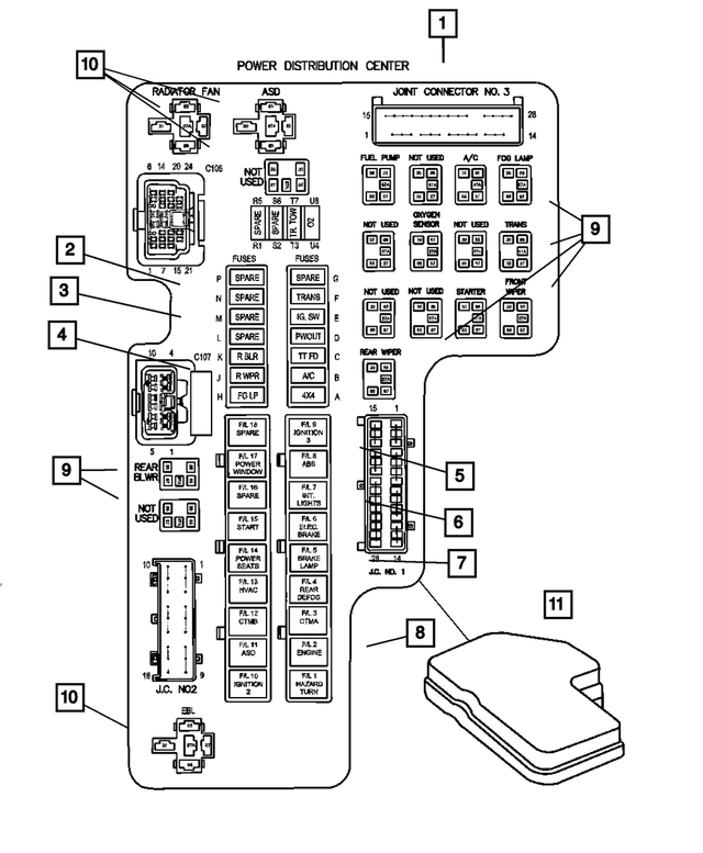 56021395AJ - Electrical: Power Distribution Center Cover for Mopar Image image