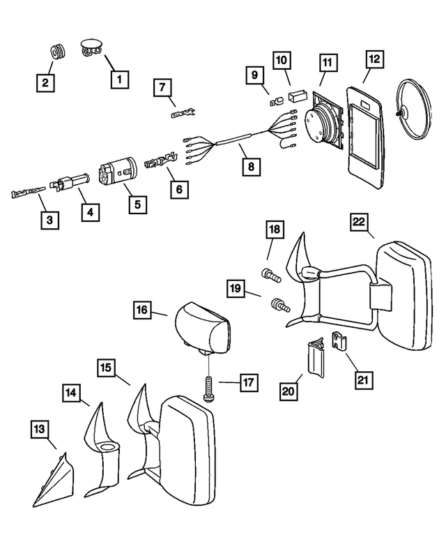 5104441AA - : Outside Rearview Mirror, Right for Mopar Image