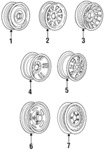 83507038 - Suspension: Wheel, Steel for Dodge: B150, B250, B350, D100, D150, D250, D350, W100, W150, W250, W350 Image