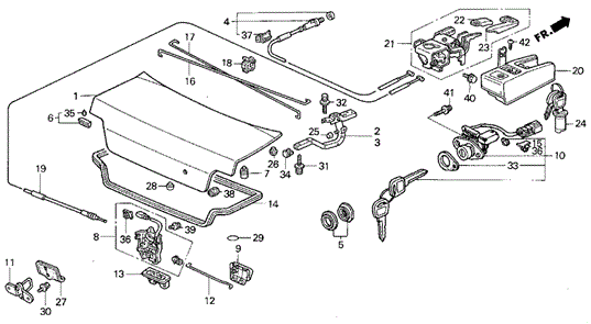 Trunk Lid for 1993 Acura Vigor #0