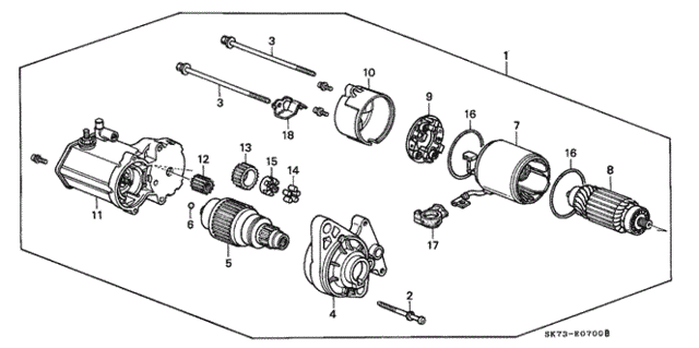 Starter Motor (Denso) (1) for 1991 Acura Integra #0