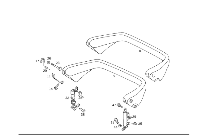1298600732 - Front Seats and Restraint Systems: Bracket for Mercedes-Benz: 300SL, 500SL, 600SL Image image
