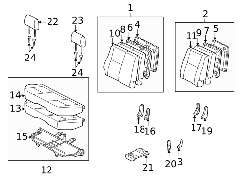 Rear Seat Components for 2003 Toyota Tacoma #0