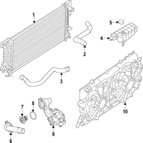 Radiator & Components for 2018 Lincoln MKX #1