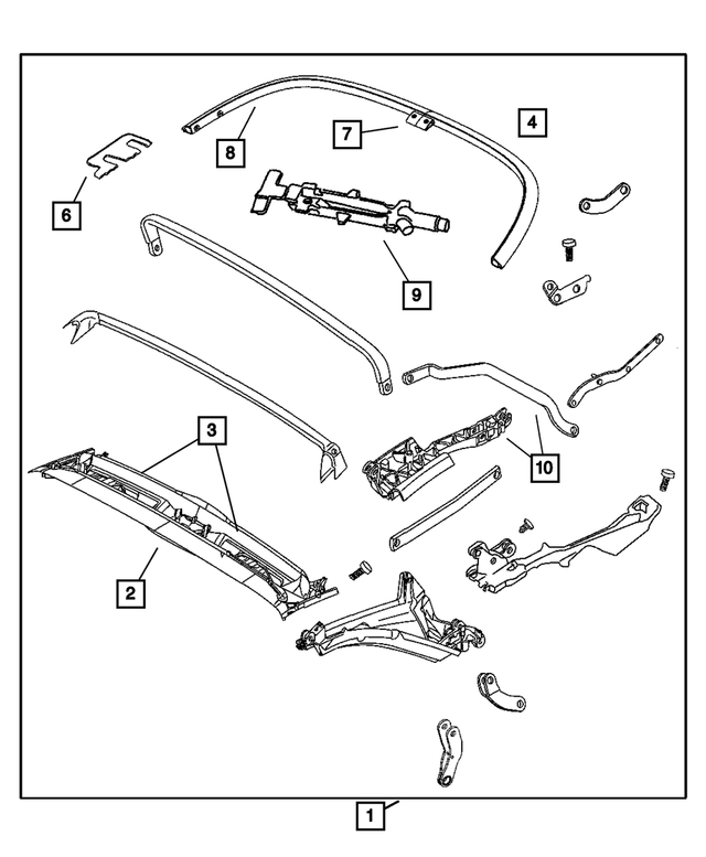 5174454AA - : Folding Top Bow for Mopar Image