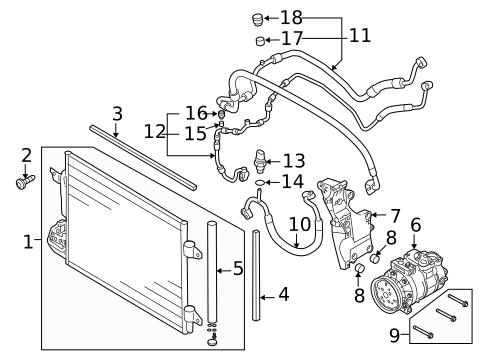 Condenser, Compressor & Lines for 2012 Audi TT RS Quattro #0