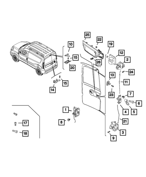 Rear Door for 2017 Ram ProMaster City #0