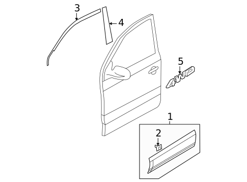 Exterior Trim - Front Door for 2009 Kia Sportage #0