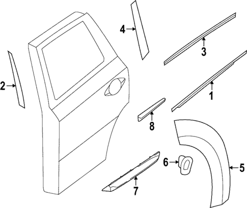 Exterior Trim - Rear Door for 2018 Nissan Pathfinder #0