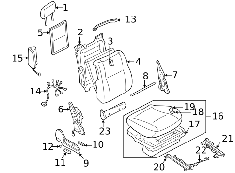 Front Seat Components for 2005 INFINITI Q45 #1