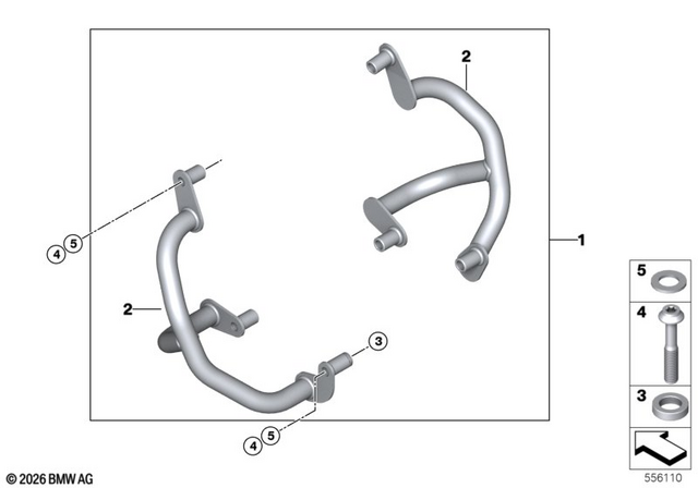 77145B6C1F7 - : Engine Protection Bar Set for BMW-Motorrad Image
