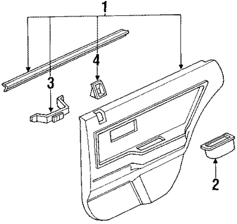 Interior Trim - Rear Door for 1990 Acura Integra #0