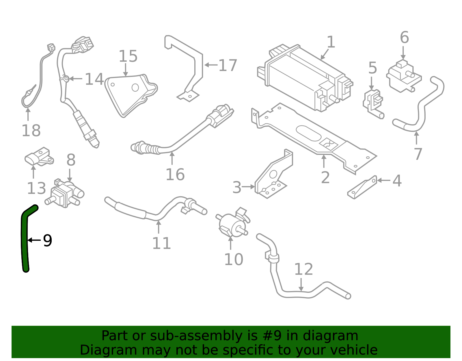 2017-2024 Nissan Armada Purge Valve Tube 14912-1LA6A | Team Nissan Inc.