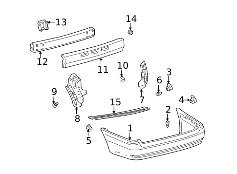 Bumper & Components - Rear for 2001 Toyota Sienna #0