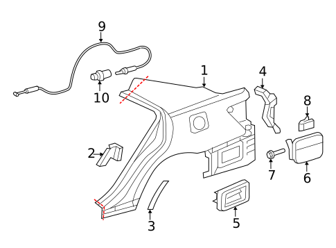 Fuel Door for 2007 Toyota Camry #0