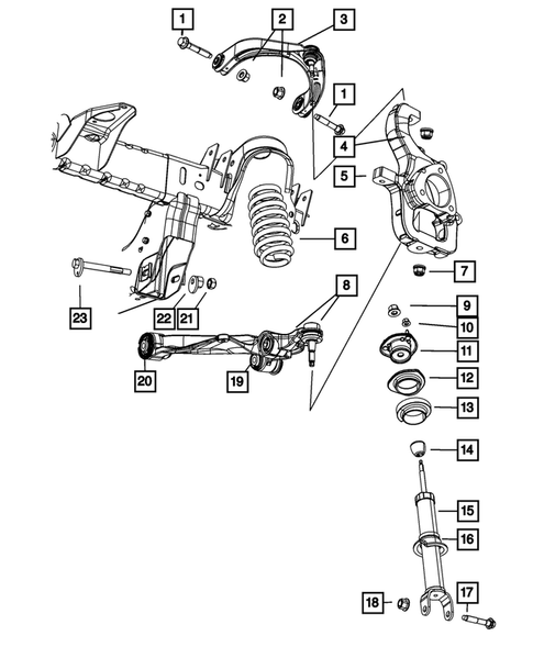 Front Suspension, Strut and Cradle for 2011 Ram 1500 #1