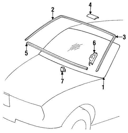 Glass - Windshield for 1988 BMW 735i #0