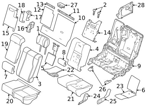 Rear Seat Components for 2020 Land Rover Range Rover #0