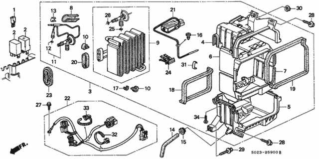 A/C Cooling Unit (1) for 1997 Honda Civic #0